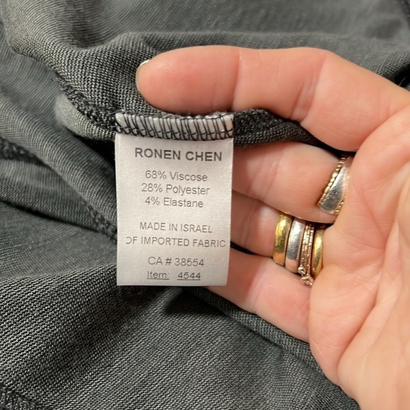 Ronan Chen Black Gray Lagen Look Open Front Cardigan Size 3(M) - Picture 8 of 10